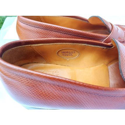 EDWARD GREEN MENS CHESTNUT GRAIN ANTIQUE CALF LEATHER LOAFERS & SOLE 7 1/2/8 E