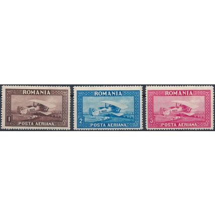 Air: Horizontal Wmk - Romania 1928 - NM H - MiNr 336/8y