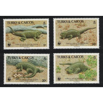 Turks and Caicos WWF Ground Iguana 4v 1986 MNH SG#888-891 MI#777-780 Sc#710-713