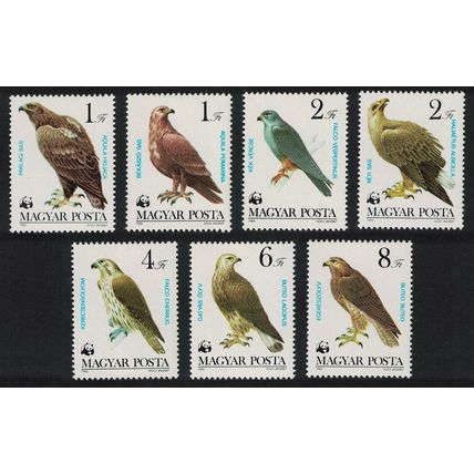 Hungary WWF Eagle Falcon Buzzard Birds of Prey 7v 1983 MNH SG#3507-3513
