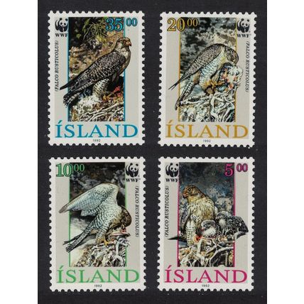 Iceland WWF Birds Gyrfalcon 4v 1992 MNH SG#798-801 MI#776-779 Sc#762-765