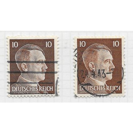 GERMANY 1941 HITLER HEAD 10Pf SHADE POSTMARK U-PICK CHOOSE FROM STAMPS Mi 787