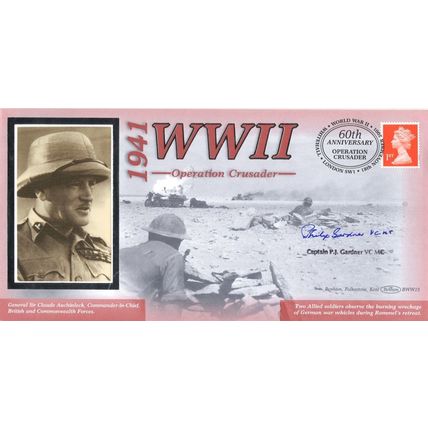 Operation Crusader Captain Gardner WW2 Benham Hand Signed FDC