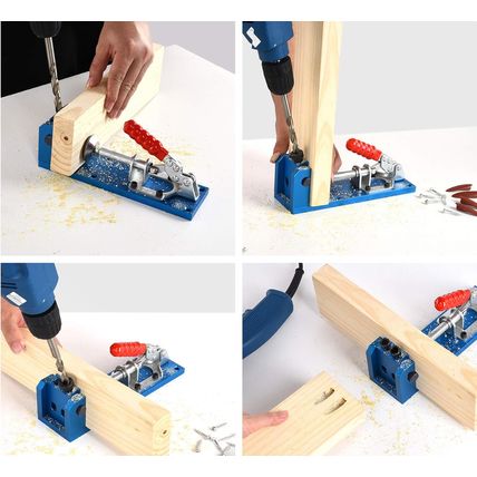 Pocket Hole Jig Kit Dowel Drill Joinery Screw Kit All-In-One Aluminum System Set
