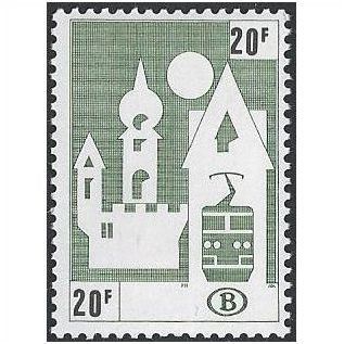 Belgium Epm Mi 386: 20 Fr. grey-green/black Railway Parcel Stamp: Rail Tourism