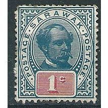Sarawak 1901 SG36 1c Grey-Blue & Rosine Mounted Mint .. .
