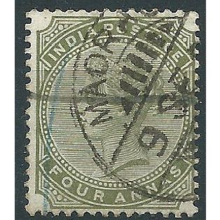 India 1885 SG95 4a Olive-Green Good/Fine Used....