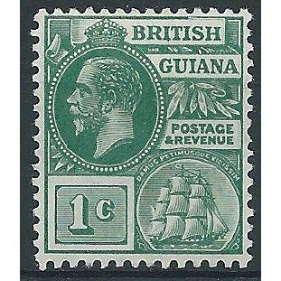 British Guiana 1917 SG259a 1c Blue-Green Mounted Mint .. .