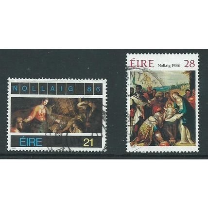 Ireland stamps sg654 sg 654 set used christmas 1986