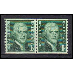 Used 1299 1c Thomas Jefferson Fine Pair KA6200
