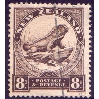New Zealand, 1935-6 8d Tuatara Lizard, SG 565 (Scott #194), used