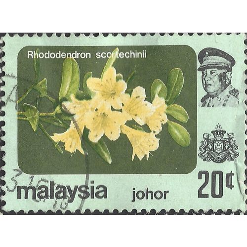 JOHORE, MALAYSIA, FLOWERS, Rhododendron scortechinii, green 1983, 20c, #3