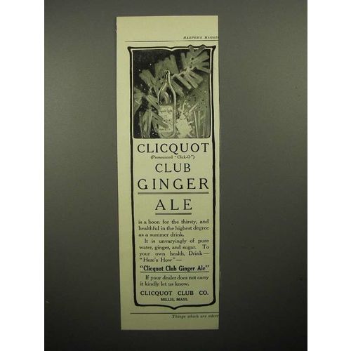 1908 Cliquot Club Ginger Ale Soda Ad!