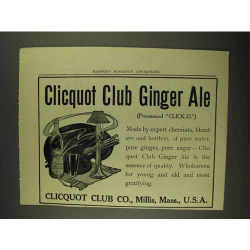 1908 Cliquot Club Ginger Ale Ad