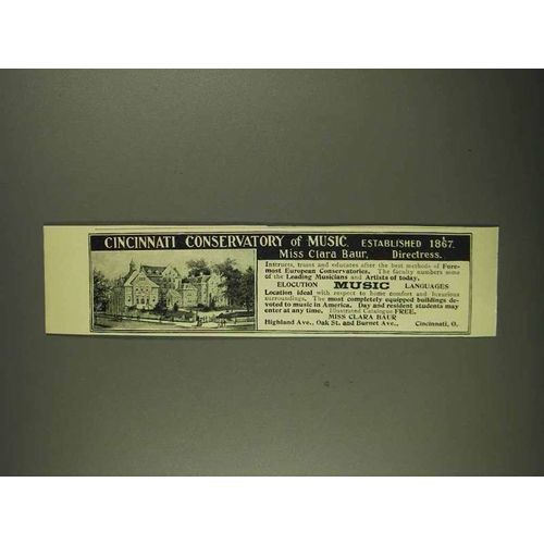 1908 Cincinnati Conservatory of Music Ad