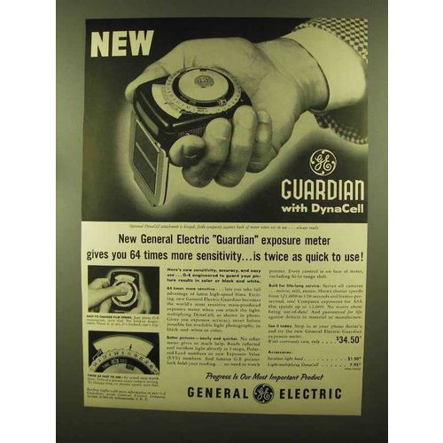 1956 General Electric Guardian Exposure Meter Ad!