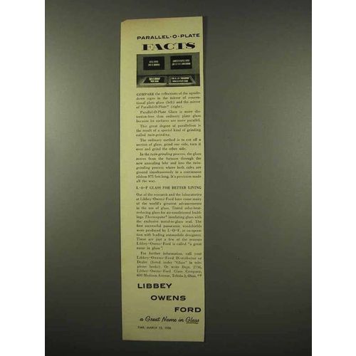 1956 Libbey Owens Ford Glass Ad - Parallel-O-Plate