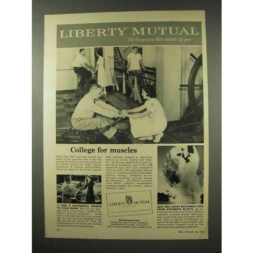 1956 Liberty Mutual Insurance Ad - College For Muscles