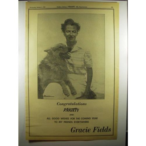 1956 Gracie Fields Ad - Variety 50th Anniversary