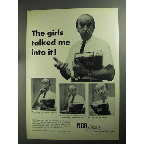 1968 NCR Paper Ad - The Girls Talked Me Into It