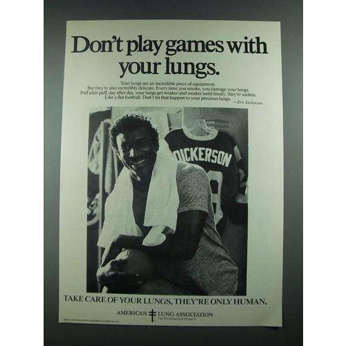 1988 American Lung Association Ad - Eric Dickerson