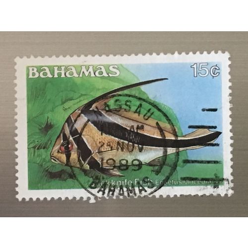 Bahamas QEII 1986 Fish 15c Jackknife Used SG 760A Sc 606 postage stamp elizabeth