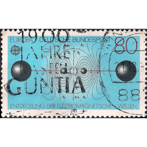 GERMANY, Europa: Electromagnetic Waves, blue 1983, 80 Pfennig