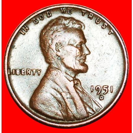 WHEAT PENNY (1909-1958): USA★1 CENT 1951D Lincoln 1809-1865★LOW START★NO RESERVE