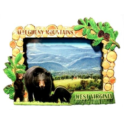 Allegheny Mountains West Virginia with Black Bear Artwood Fridge Magnet