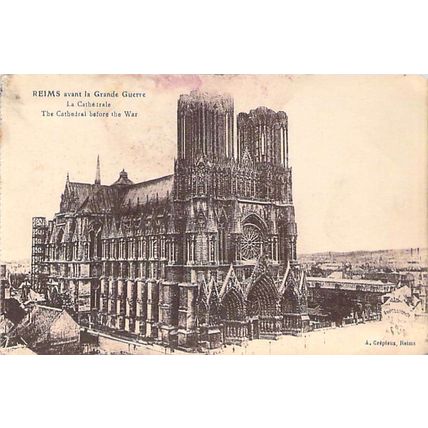 Reims avant la Grande Guerre La Cathedrale France Postcard unused damage