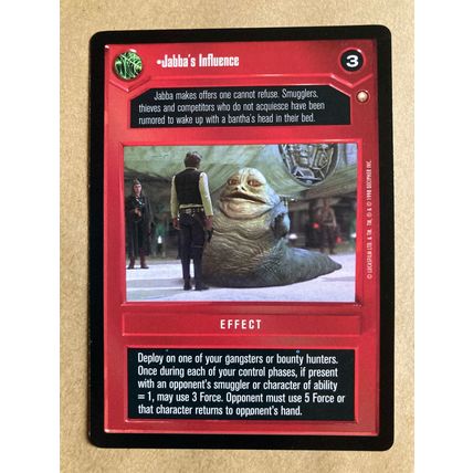 Star Wars CCG: Special Edition Limited # Jabba's Influence (A) dark 1998