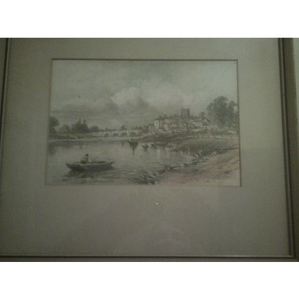 T. J. Soper - 1880s Scenic lake framed