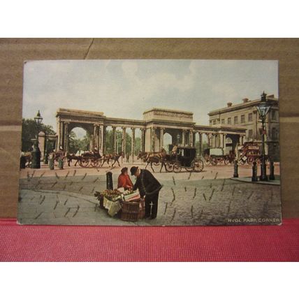 HYDE PARK CORNER, LONDON used antique postcard with glitter 1904 pm =