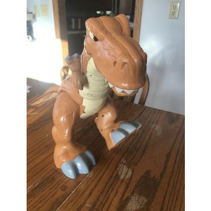 Large Brown T Rex Dinosaur Motion Roar Sounds 19" Figure Toy Fisher Price Mattel