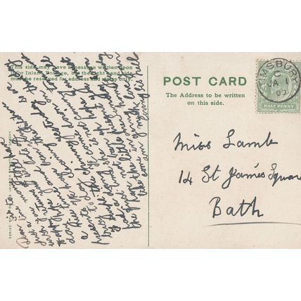 Timsbury Somerset Village 1909 Greetings Postmark Postcard