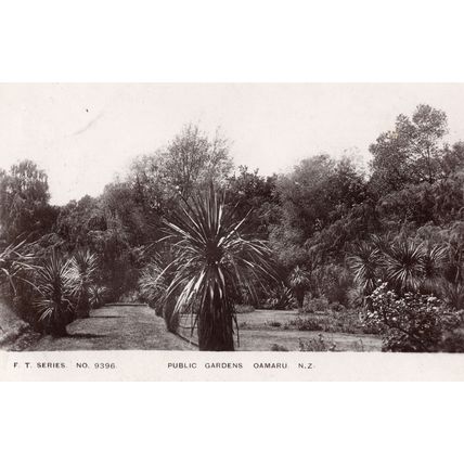 Public Gardens Oamaru New Zealand Real Photo Old Postcard