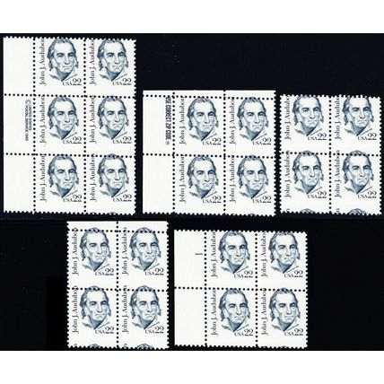 1863, Mint NH 22¢ Misperfed Group of Five Blocks - Stuart Katz