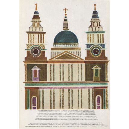 St Pauls London in 1960s Transport Painting Poster Postcard