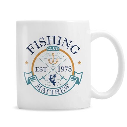 Fishing Club Mug for dad father son daughter girlfriend boyfriend personalised