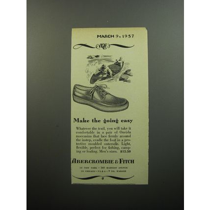 1957 Abercrombie & Fitch Shoes Ad - Make the going easy