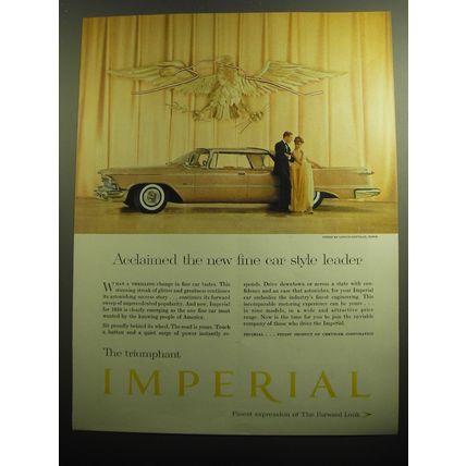 1958 Chrysler Imperial Ad - Acclaimed the new fine car style leader