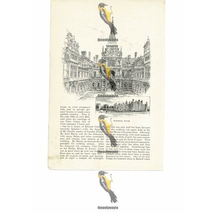 Burghley House, Lincolnshire, England, Book Illustration (Print), 1891