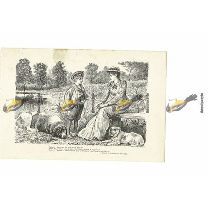 Cheeky Boy, Victorian Humour, George du Maurier, Book Illustration (Print), 1891