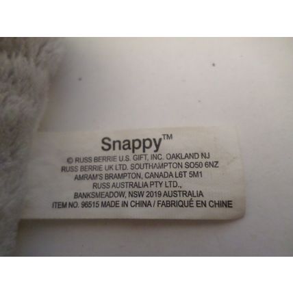 RUSS BERRIE - Snappy TM - Shark - Small Plush Toy - Approx. 6inch (nose to tail)