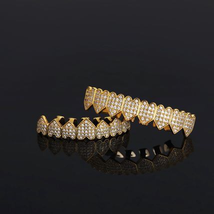 Gold Silver Color Teeth Grillz Hip Hop Grills Big 8 Top 8 Bottom Set ICED 5A+ CZ