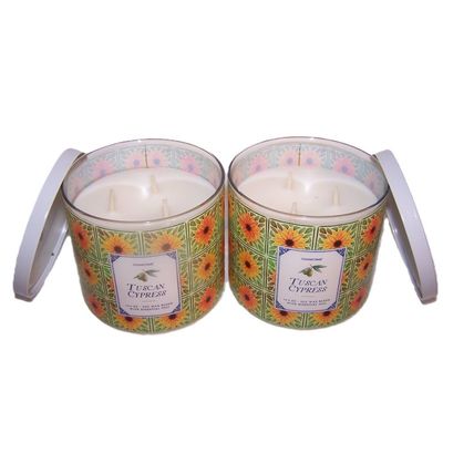 Goose Creek Tuscan Cypress Scented Large 3 Wick Candle 14.5 oz x2