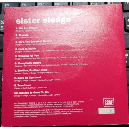 Sister Sledge CD Promo The Daily Mirror 10 Tracks Legends Series