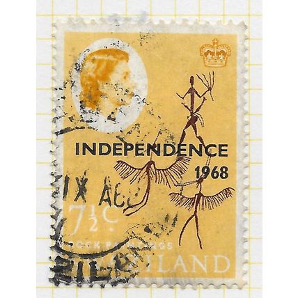 SWAZILAND 1968 ROCK PAINTINGS OVERPRINTED INDEPENDENCE USED SG150 150 SG