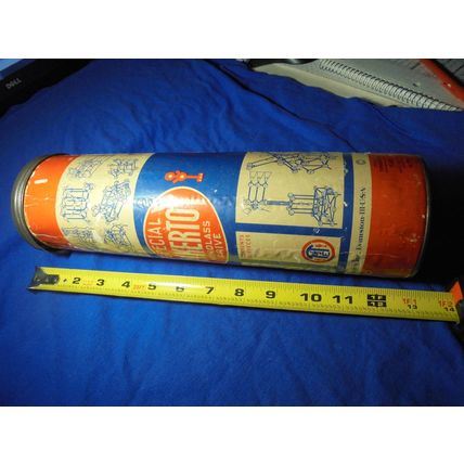 1953 TINKERTOYS CANISTER w/ Sticks& Connectors!! One Foot Tall! $30.00 Shipped