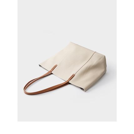 Genuine Leather Women Large Casual Handbag White